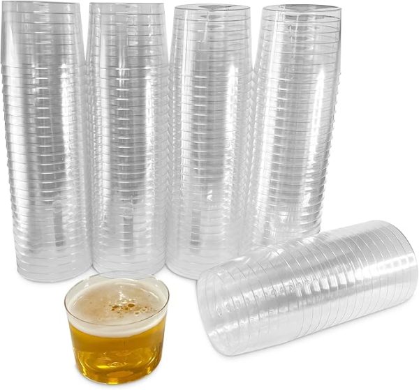 PAWOPA Vasos chiquito de plástico reutilizables para vino y postres de 200 Ml. Vasitos resistentes de zurito y aperitivos
