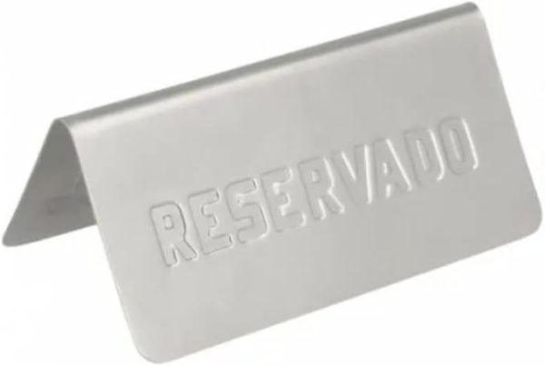Carteles de reservado metálicos para mesa de restaurante/bar.