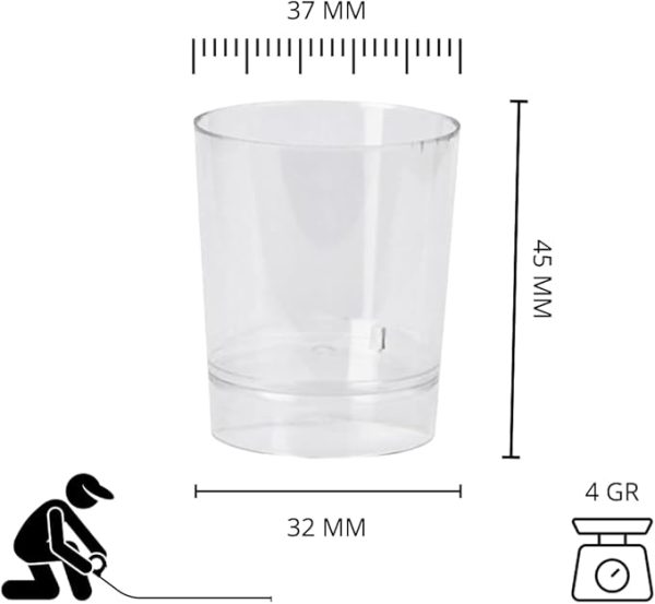 PAWOPA Vasos de chupito de plástico duro transparente - resistentes y reutilizables - Imagen 5