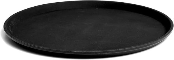 PAWOPA Bandejas de 40 cm camarero antideslizante redonda de plástico negro para hosteleria - Imagen 3