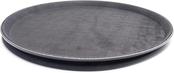 PAWOPA Bandejas de 40 cm camarero antideslizante redonda de plástico negro para hosteleria - Imagen 5