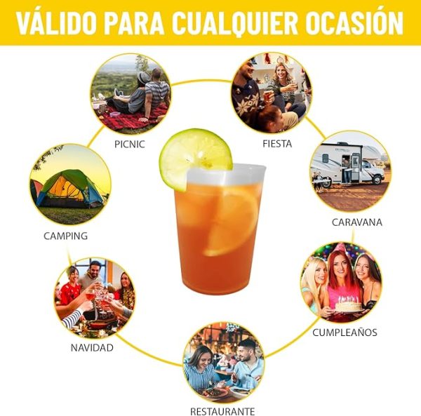Vasos de sidra 600 ML reutilizables - plástico duro irrompible - Imagen 2
