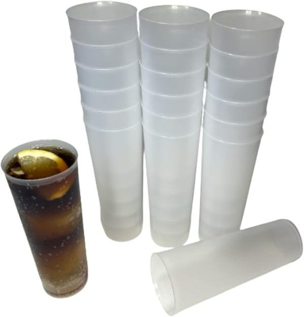PAWOPA Vasos de tubo plástico duro reutilizables