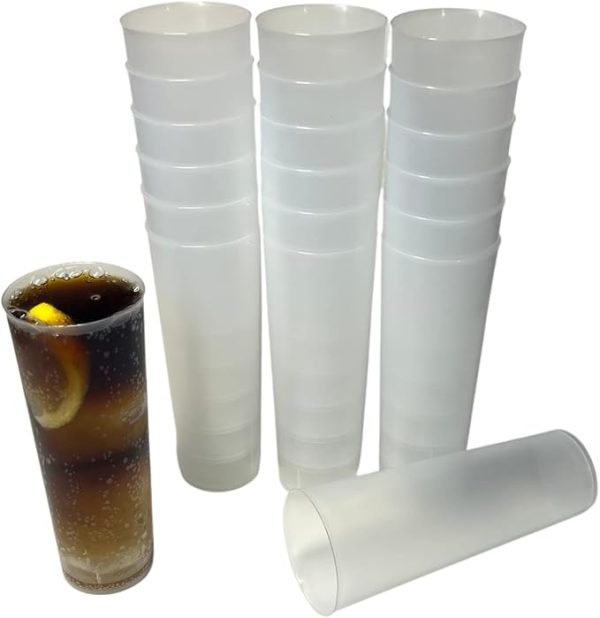 PAWOPA Vasos de tubo plástico duro reutilizables - Imagen 3