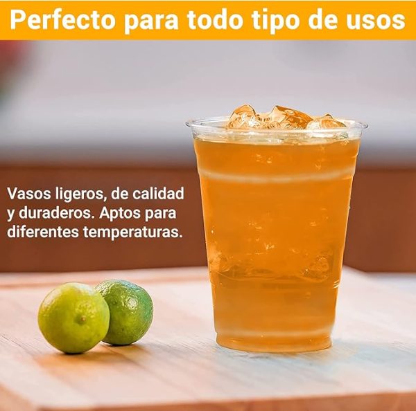 PAWOPA Vasos de plastico transparentes y reutilizables de 300 ML (250 + 50 ML) - Imagen 5