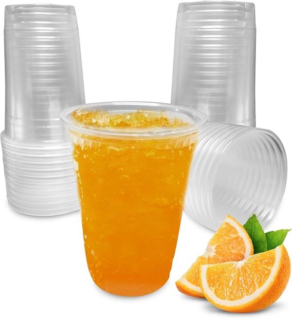 PAWOPA Vasos de plastico transparentes y reutilizables de 300 ML (250 + 50 ML)